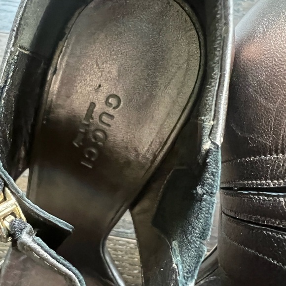 GUCCI Metallic Strap 4” Heels Size 36.5 - Picture 7 of 14